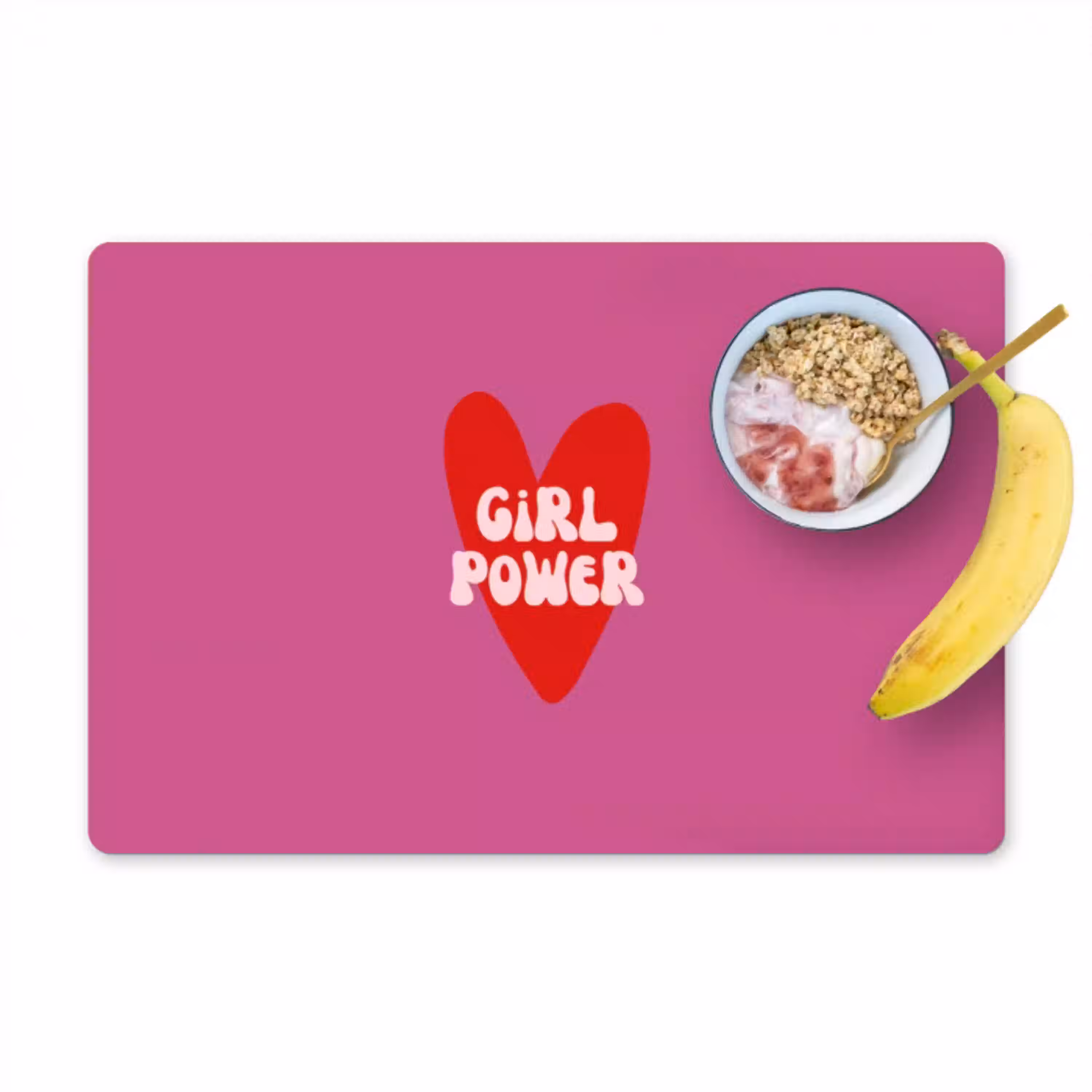 Girl power - Hart - Roze - Rood Placemat vinyl groot -zzzproduct_Kitchenyeah-website