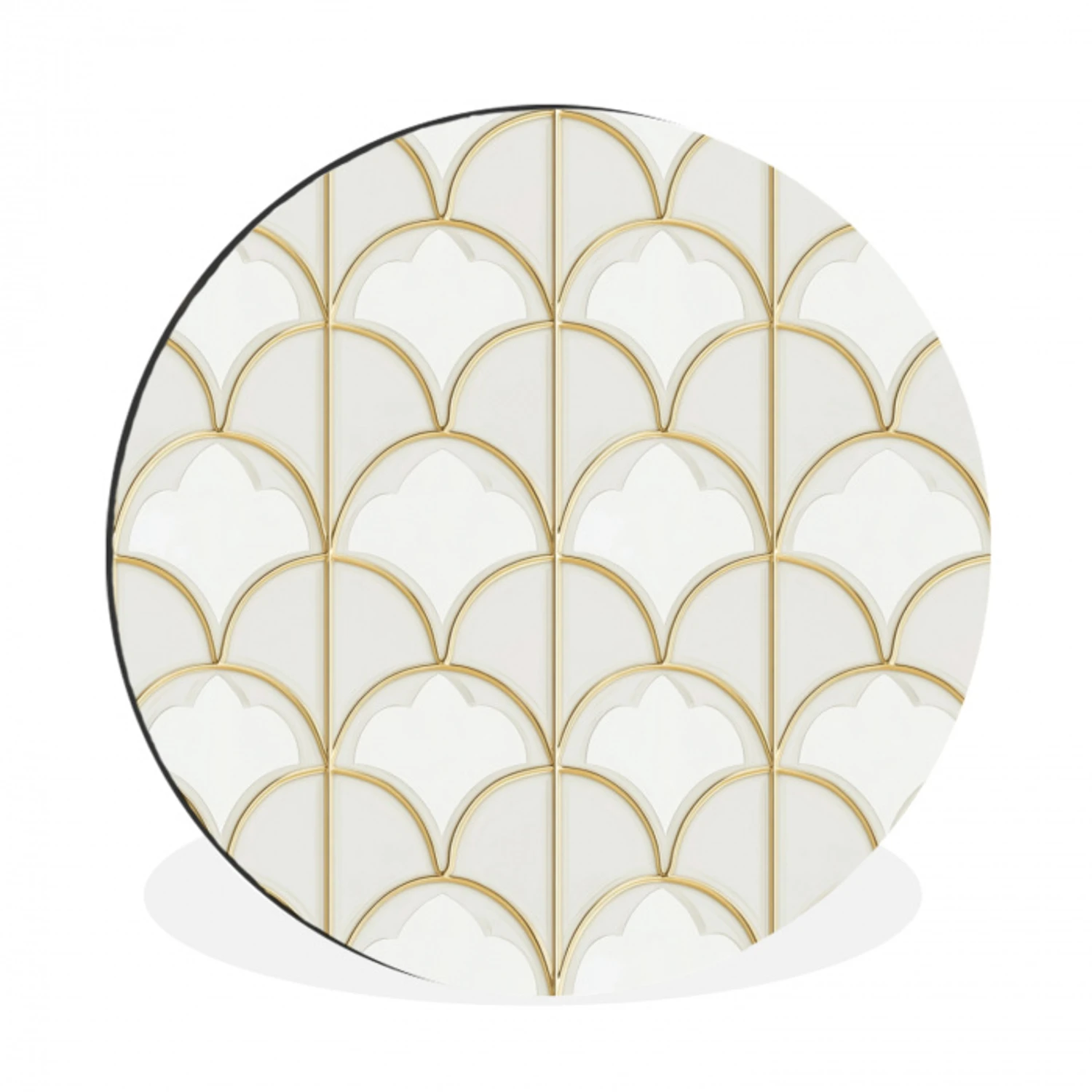 Mozaïek - Bogen - Goud Wandcirkel aluminium klein 190 -3d
