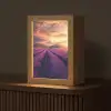 Lavendelveld - Zonsondergang - Paars Light Box met kabel (Tafellamp) klein -z3d_website