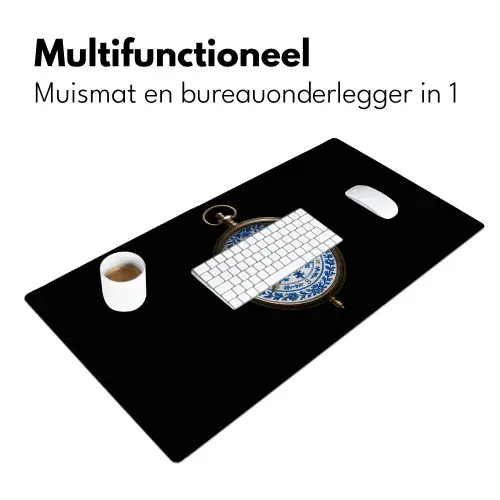 Kompas - Delfts blauw - Zwart Muismat XXL klein -sfeer4