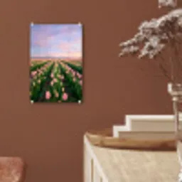 Tulpen - Landschap - Roze plexiglas 5mm klein -sfeer5