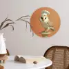 Kerkuil - Koksmuts - Oranje - Vogel Wandcirkel plexiglas klein -sfeer4