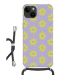 Zonnen patroon - Geel - Paars - Zomer Crossbody Case iPhone 14 middel -3d