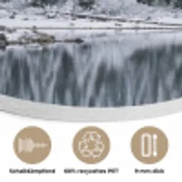 Bos - Reflectie - Meer - Winter - Serene Akoestische PET Vilt - Rond klein -closeup_DE