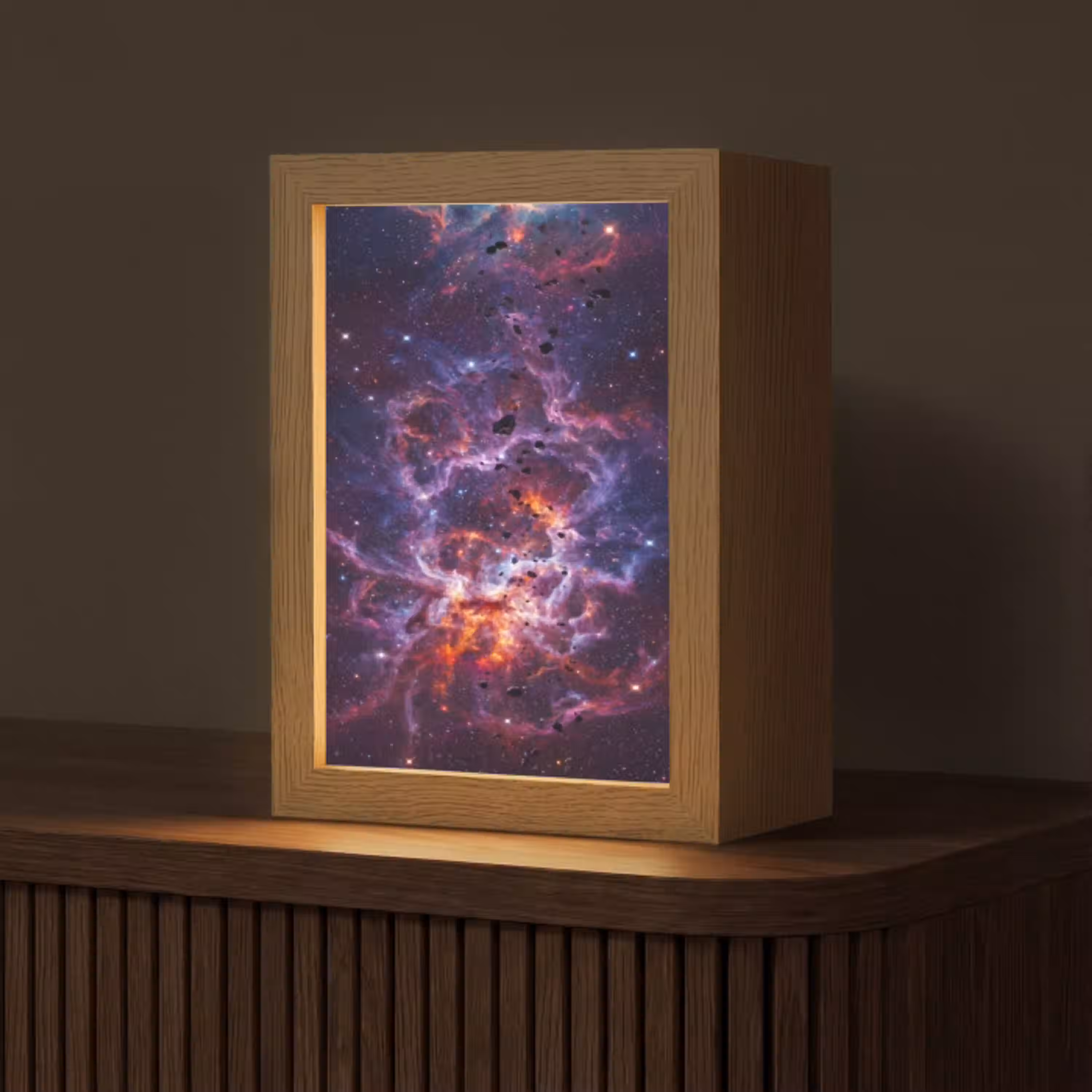Space - Stars - Abstract - Colorful Light Box met kabel (Tafellamp) klein -z3d_website