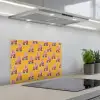 Geel - Rolschaatsen - Patroon keuken achterwand spatscherm klein 900 -3d_schuin