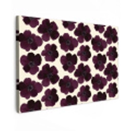 Bloemen - Aquarel - Paars Tuinposter op houten frame 2 cm dik klein 845 -3d
