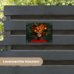 Vrouw - Vruchten - Papaja - Ananas tuinposter los doek klein -sfeer3