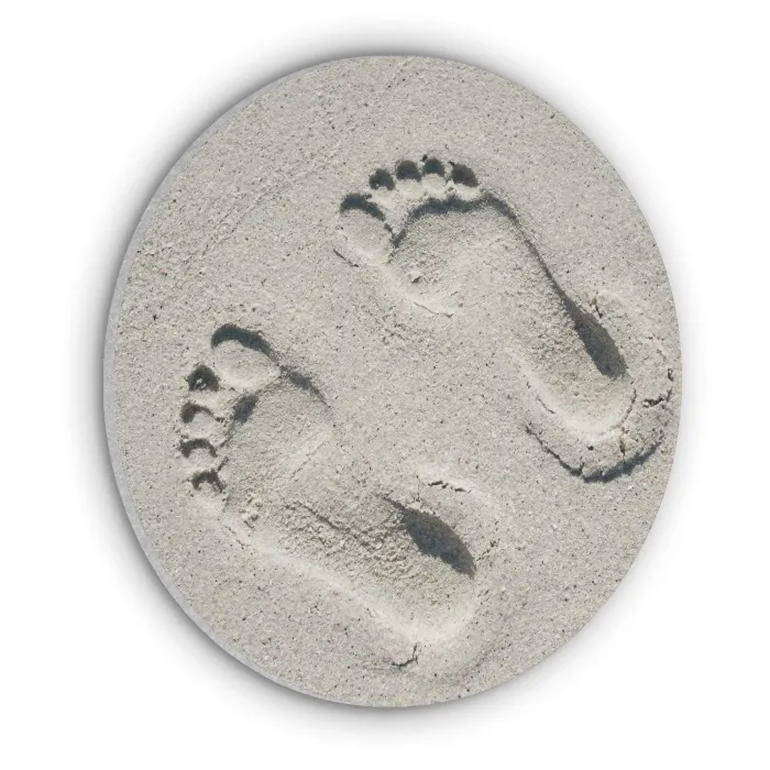 Voeten - Zand - Zee Akoestische PET Vilt - Rond klein -3d