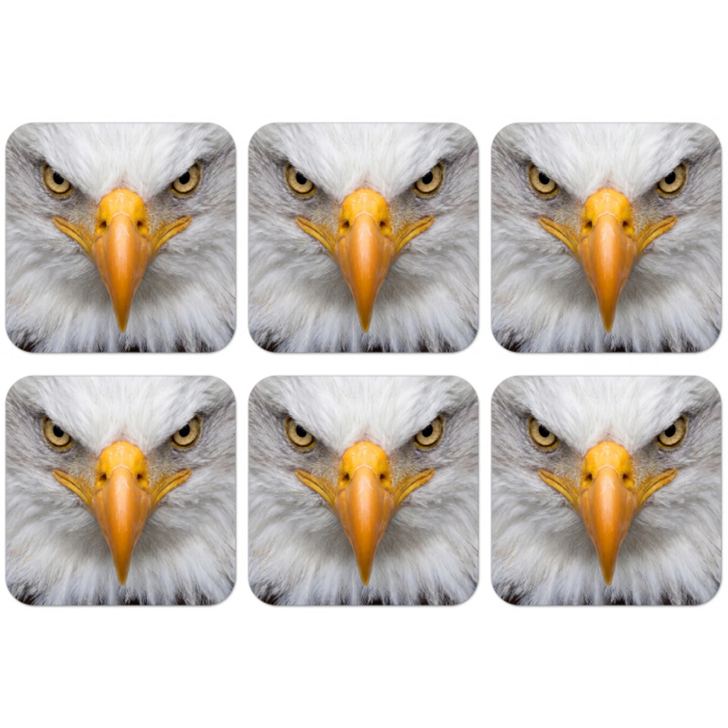 Amerikaans - Zeearend - Portret - Geel onderzetter kurk middel -zkaufland3dotto