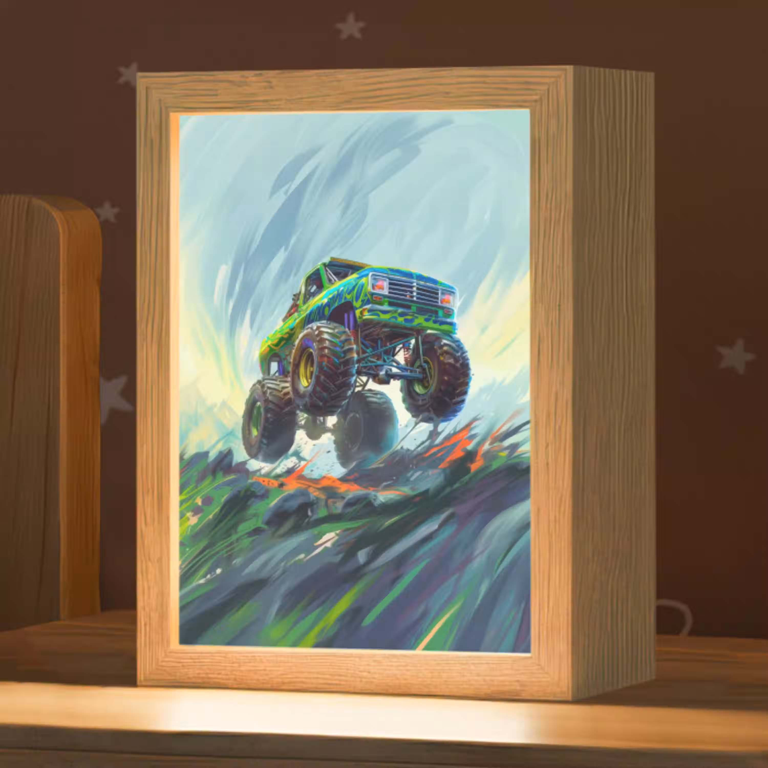 Monstertruck - Auto - Jongens - Groen Light Box met kabel klein -zzz_3d_website