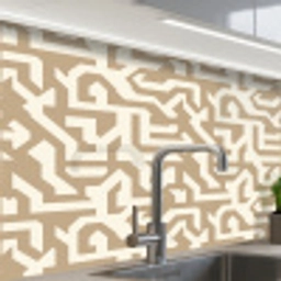 Modern - Abstract - Beige keuken achterwand 2 middel 865 -zzzz3d_schuin