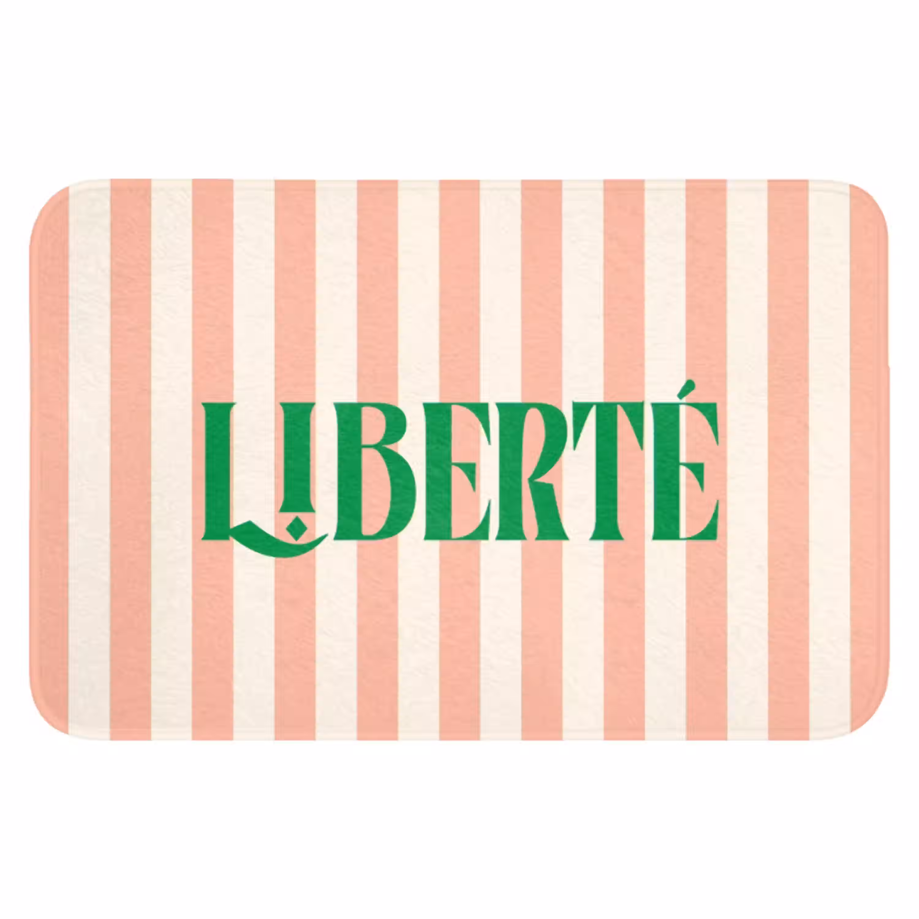 Zachtroze - Groen - Strepen - Liberté WCmat klein -3d