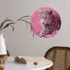 Panter - Luxe - Roze Wandcirkel behangsticker klein -sfeer3