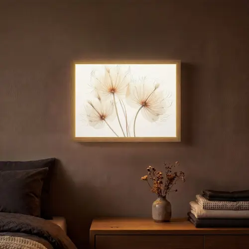 Zonlicht - Paardenbloemen - Natuur - Botanisch Light Box met batterij (Wandlamp) middel -sfeer4