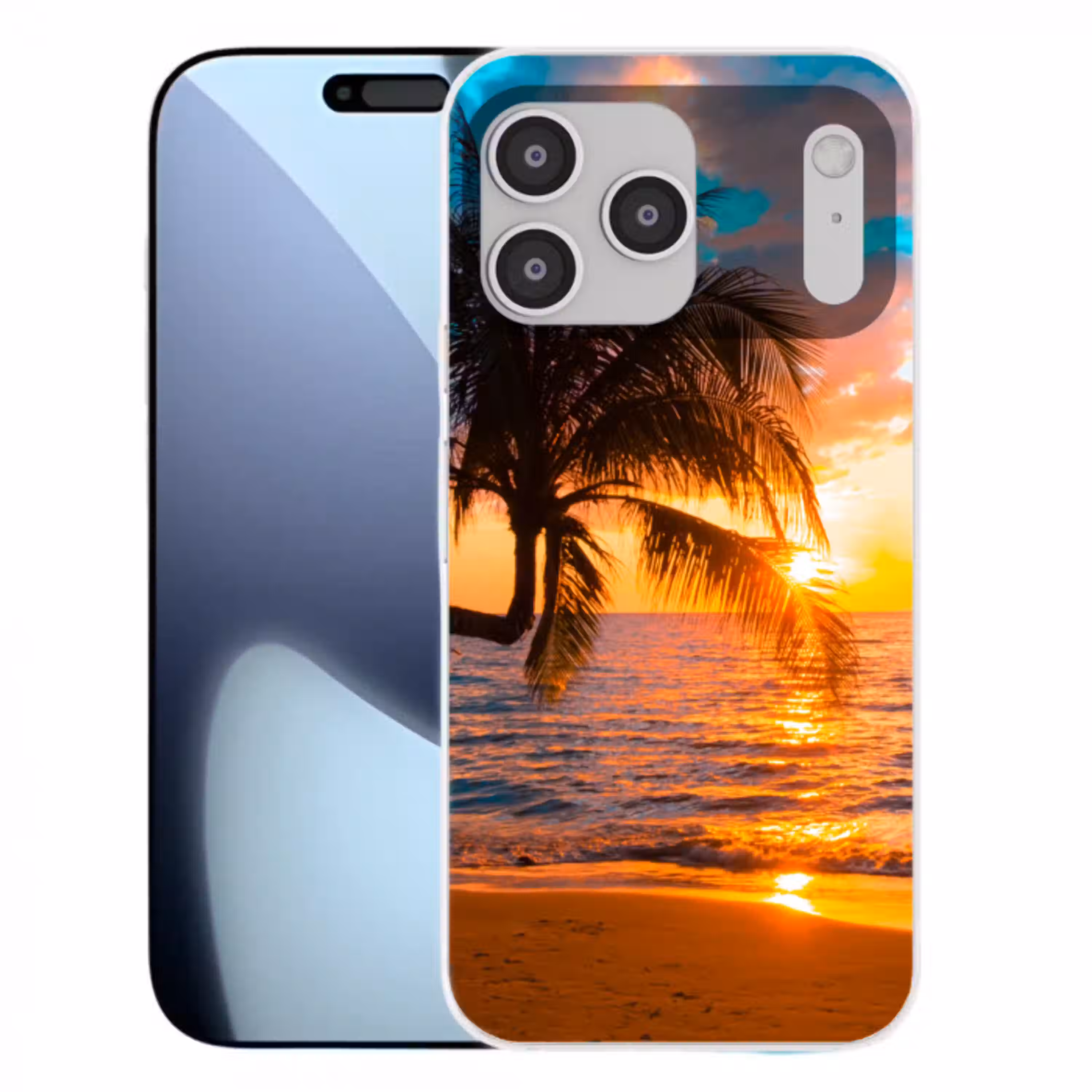 Palm - Zonsondergang - Horizon - Strand - Zee - Tropisch Telefoonhoesje iPhone 17 Pro Max klein -3d