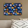 Bloemen - Patroon - Blauw - Contrast canvas 2cm klein -sfeer3