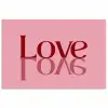 Love - Roze - Spiegeling poster papier klein -3d
