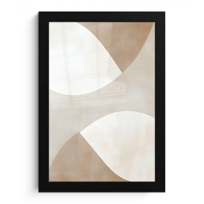 Bruin - Japandi - Abstract fotolijst zwart zonder passe partout klein -3d