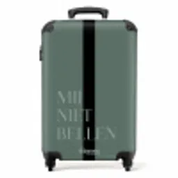 Groene achtergrond met tekst Mij niet bellen NBS - Handbagage koffer - Kinderen Unisex middel -productfoto_recht