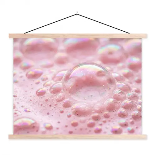 Schuim - Structuur - Roze textielposter latten blank klein -3d