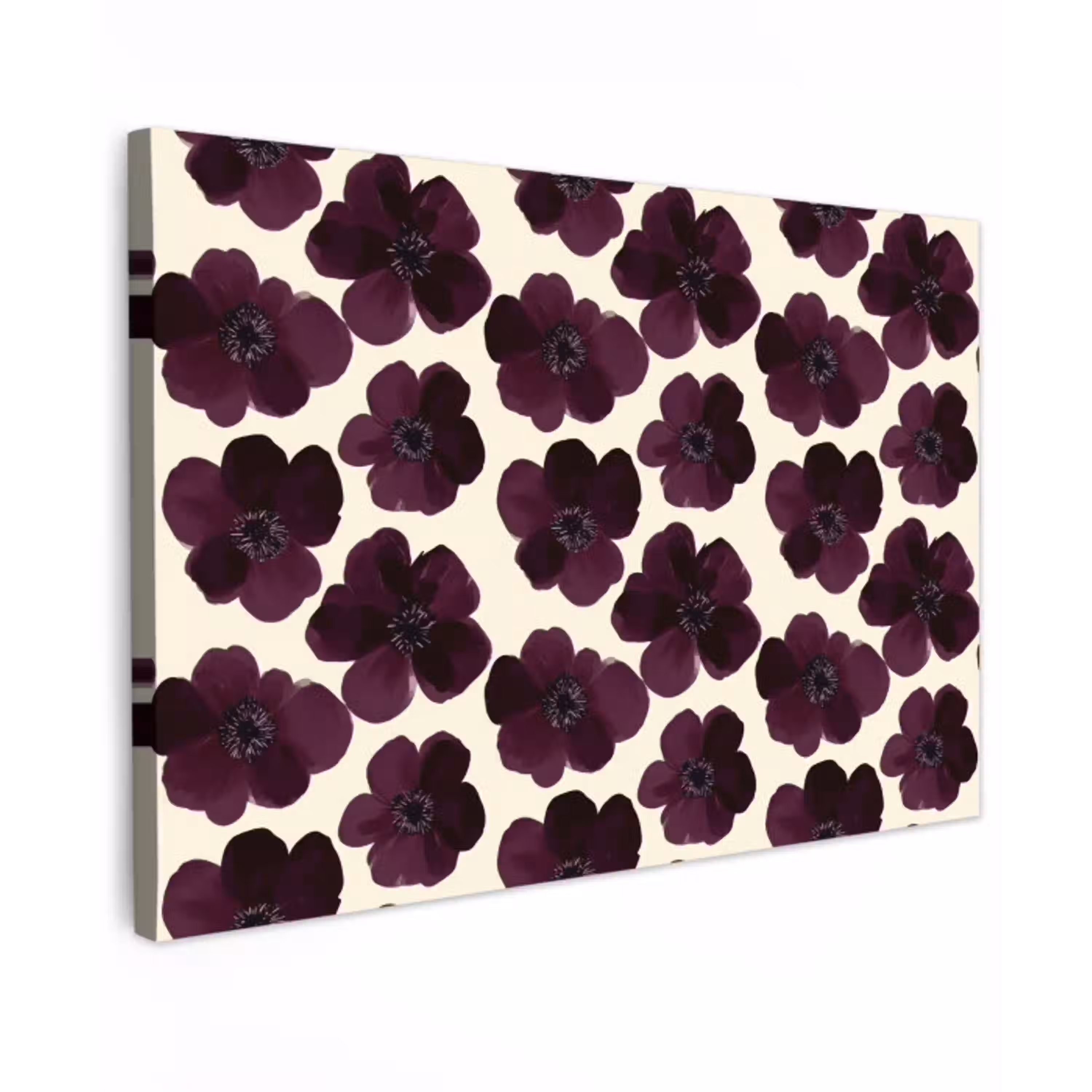 Bloemen - Aquarel - Paars canvas 2cm klein 34 -z3d