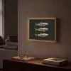 Vissen - Goud - Zwart Light Box met batterij (Wandlamp) middel -sfeer1