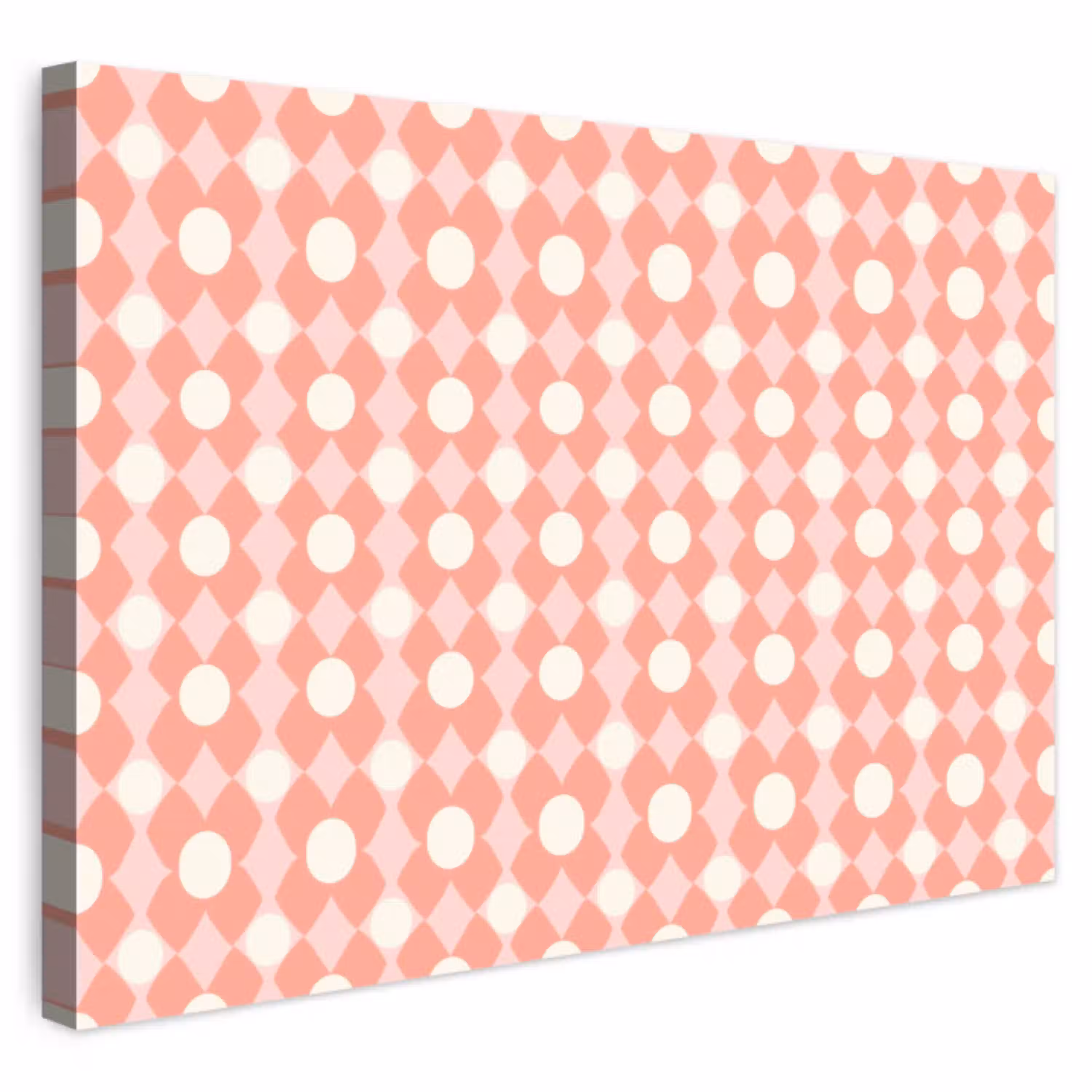 Koraal - Retro - Geometrisch - Patroon Tuinposter op houten frame 2 cm dik klein 845 -3d