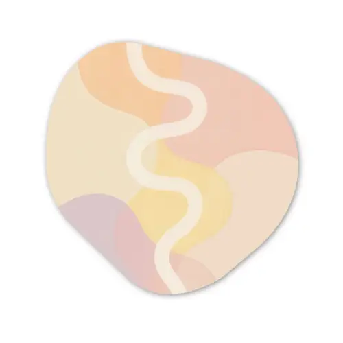 Golvende vormen - Abstract - pastel Wandcirkel Organisch Plexiglas middel -3d
