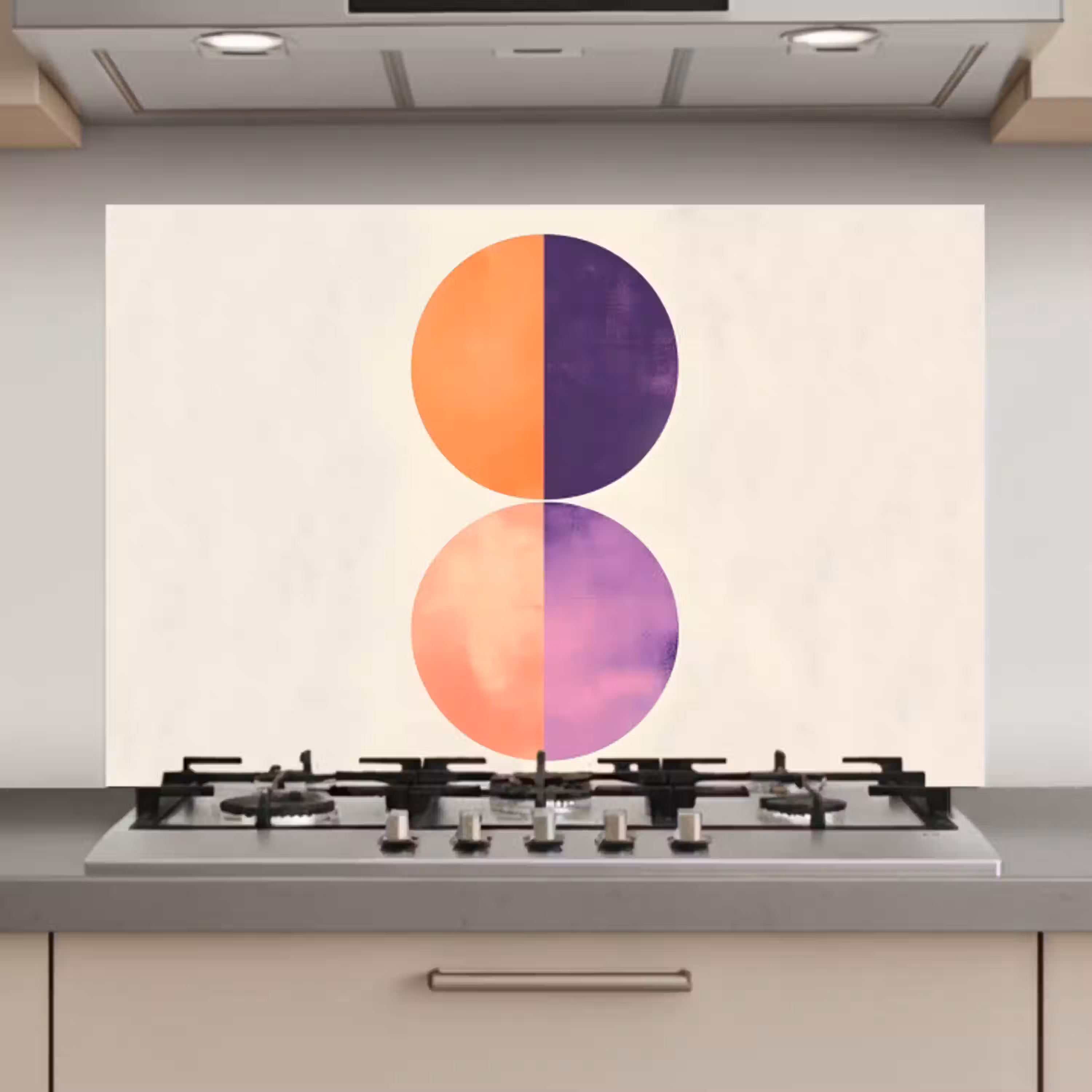 Abstract - Cirkels - Paars keuken achterwand spatscherm klein -3d_website