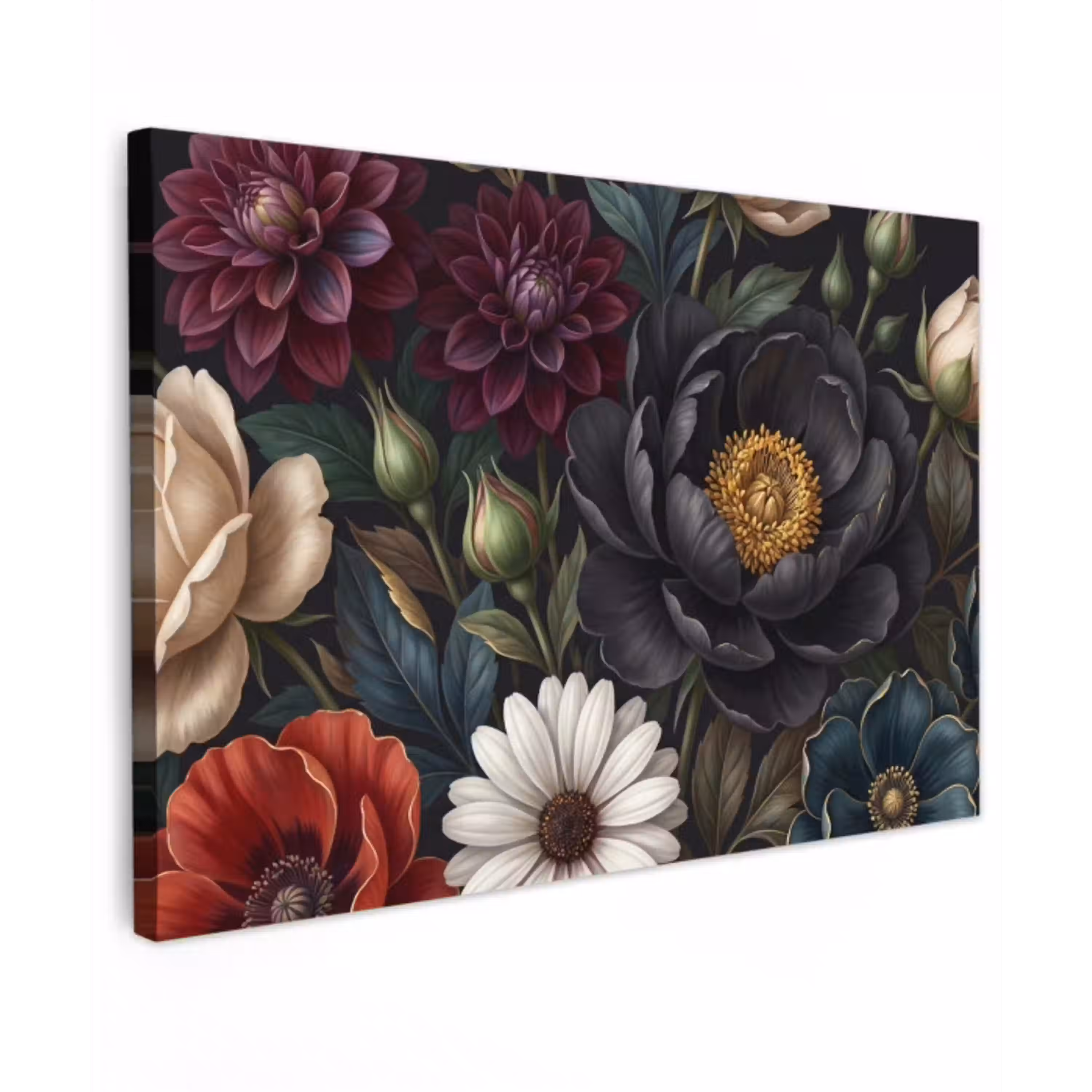 Bloemen - Boeket - Natuur - Klassiek - Weelderig canvas 2cm klein -z3d