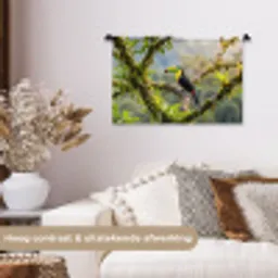 Toekan - Jungle - Natuur - Kleurrijk Wandkleed katoen klein -sfeer1