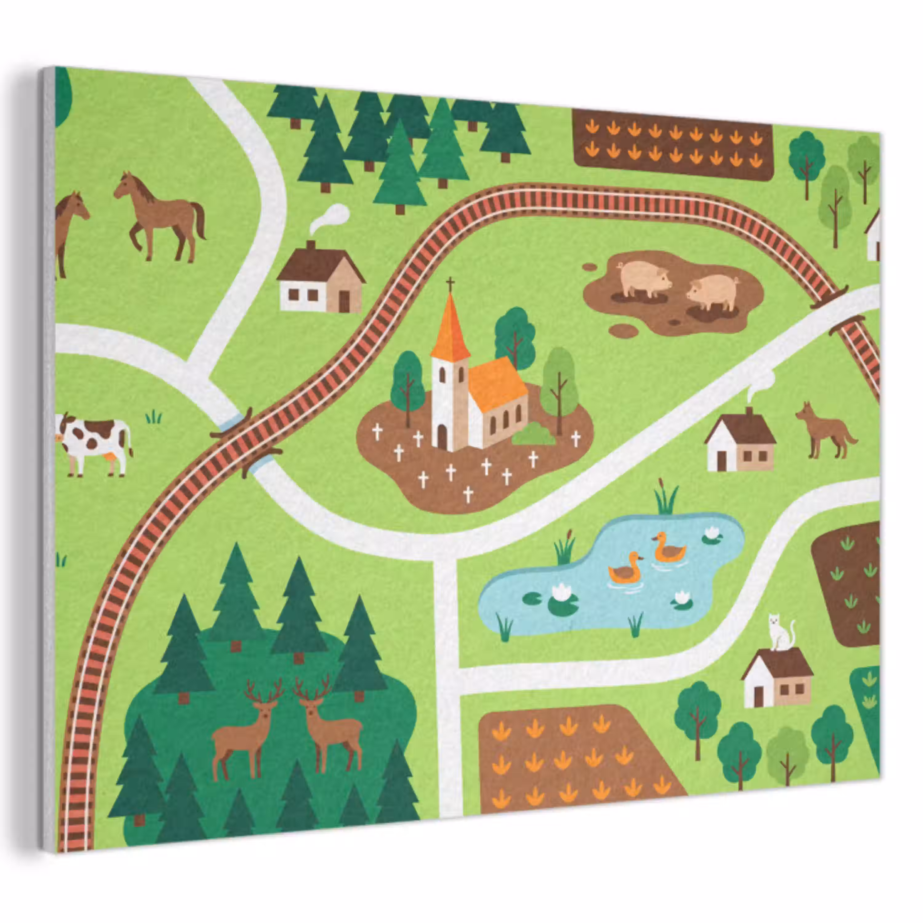 Platteland - Dieren - Illustratie PET vilt klein -3d