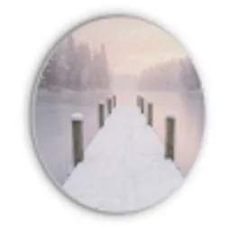 Steiger - Meer - Mist - Winter - Serene Akoestische PET Vilt - Rond klein -3d