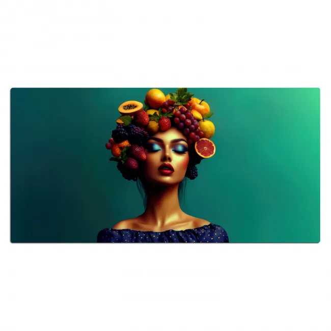 Vrouw - Hoodtooi - Tropisch - Fruit - Druiven Muismat XXL klein -3d_leeg