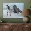 Paarden - Winter - Dieren - Natuur - Sneeuw PET vilt klein -sfeer2