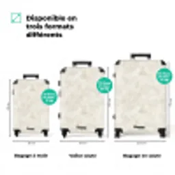 Crèmebeige - Marmer - Aders NBS - Handbagage koffer - Volwassenen Unisex middel zzzzzzVergelijking_3FR