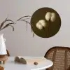 Takken - Katoen - Wit - Bollen Wandcirkel behangsticker klein -sfeer3