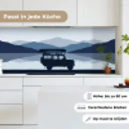 Auto - Meer - Bergen - Blauw keuken achterwand 2 middel -sfeer4_DE