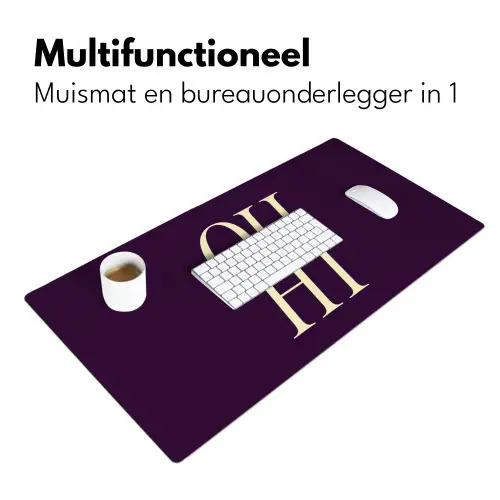 Oh hi - Paars - Minimalistisch Muismat XXL klein -sfeer4
