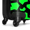 Groene fragmenten op zwart NBS - Handbagage koffer - Kinderen Unisex middel -wiel