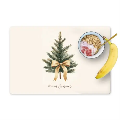 Kerstboom - Kerst - Merry Christmas - Beige Placemat vinyl groot -zzzproduct_Kitchenyeah-website