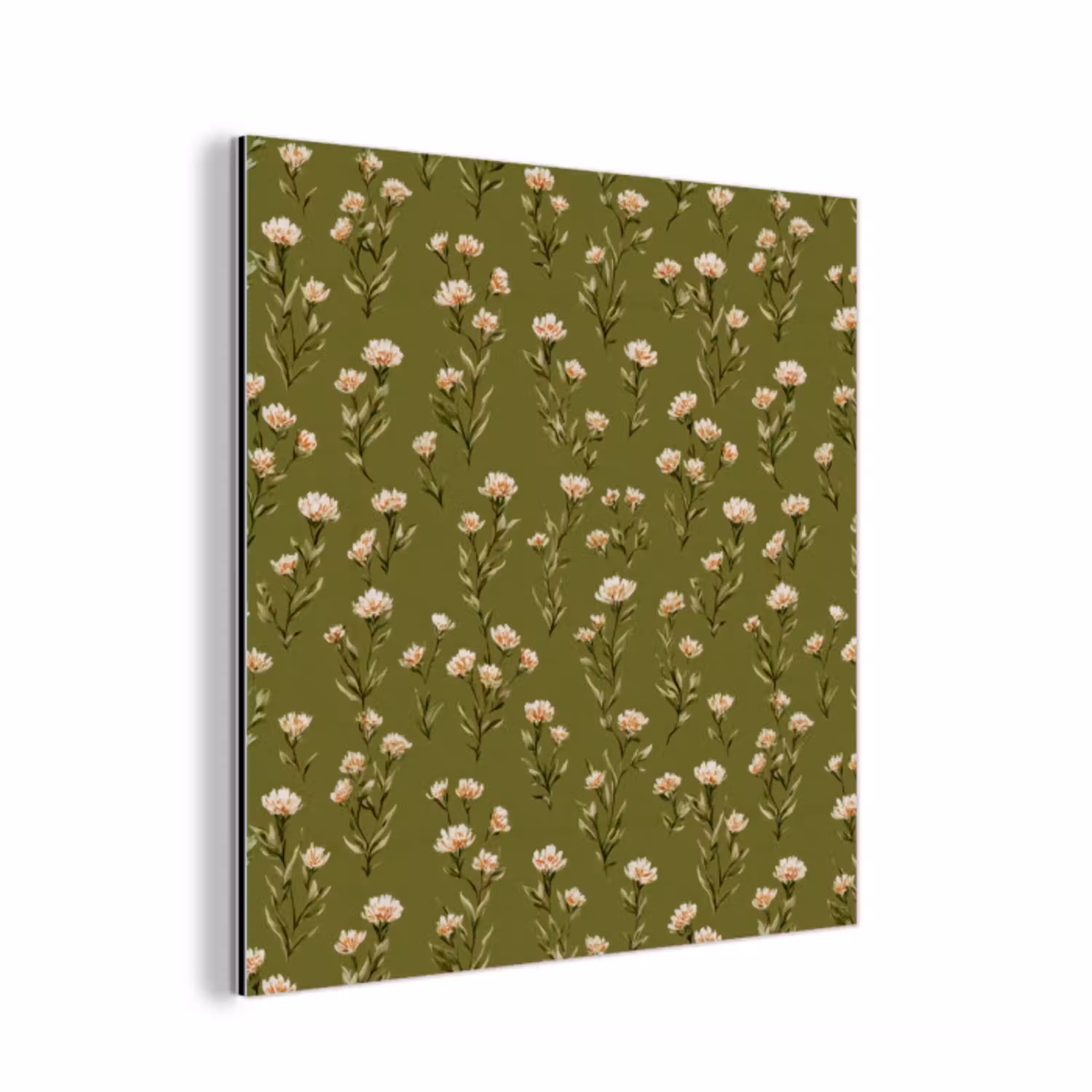 Landelijk - Bloemen -  Groen aluminium wit klein 46 -3d