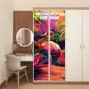 Bunter Flamingo im tropischen Dschungel mit personalisierbarem Namensfeld. deurposter klein -sfeer3