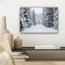 Bos - Winter - Sneeuw - Pad - Natuur canvas 2cm klein -sfeer6