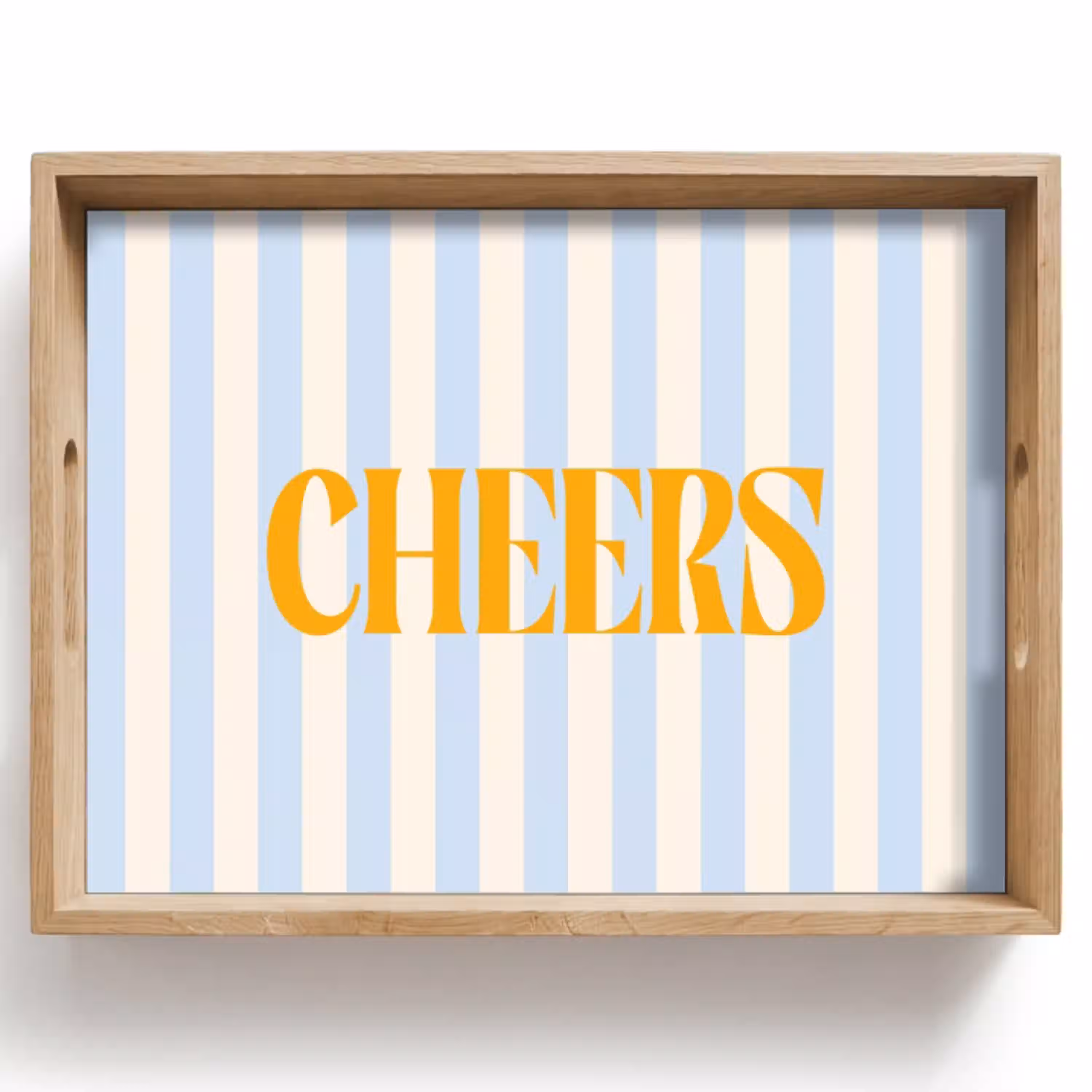 Oranje - Blauw - Strepen - Cheers Dienblad Rechthoek middel -z3d_shopping