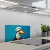 Toekan - Papegaai - Vogel - Koksmuts keuken achterwand spatscherm klein -3d_schuin