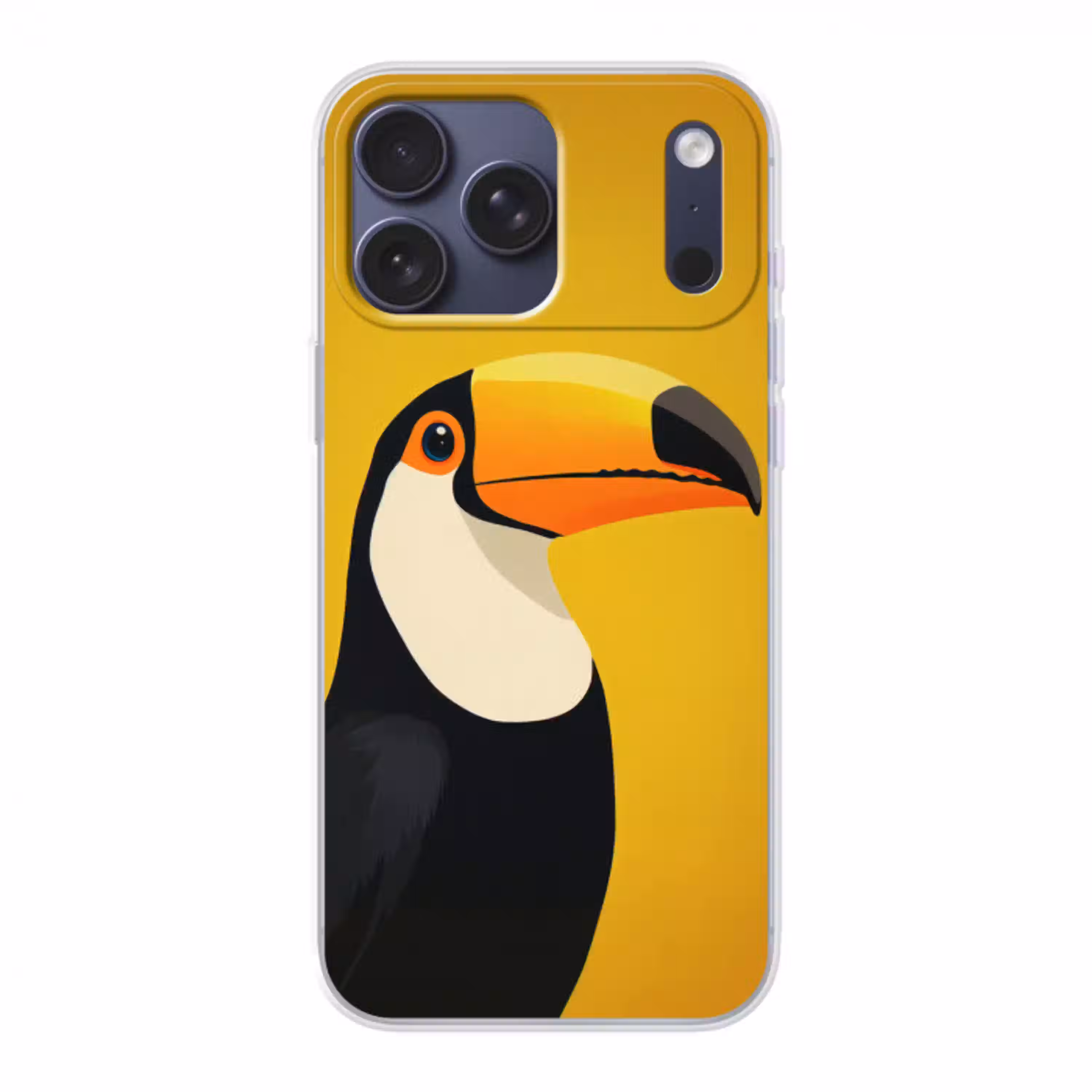 Toekan - Minimalistisch - Snavel - Oranje Telefoonhoesje iPhone 17 Pro Max klein -3d