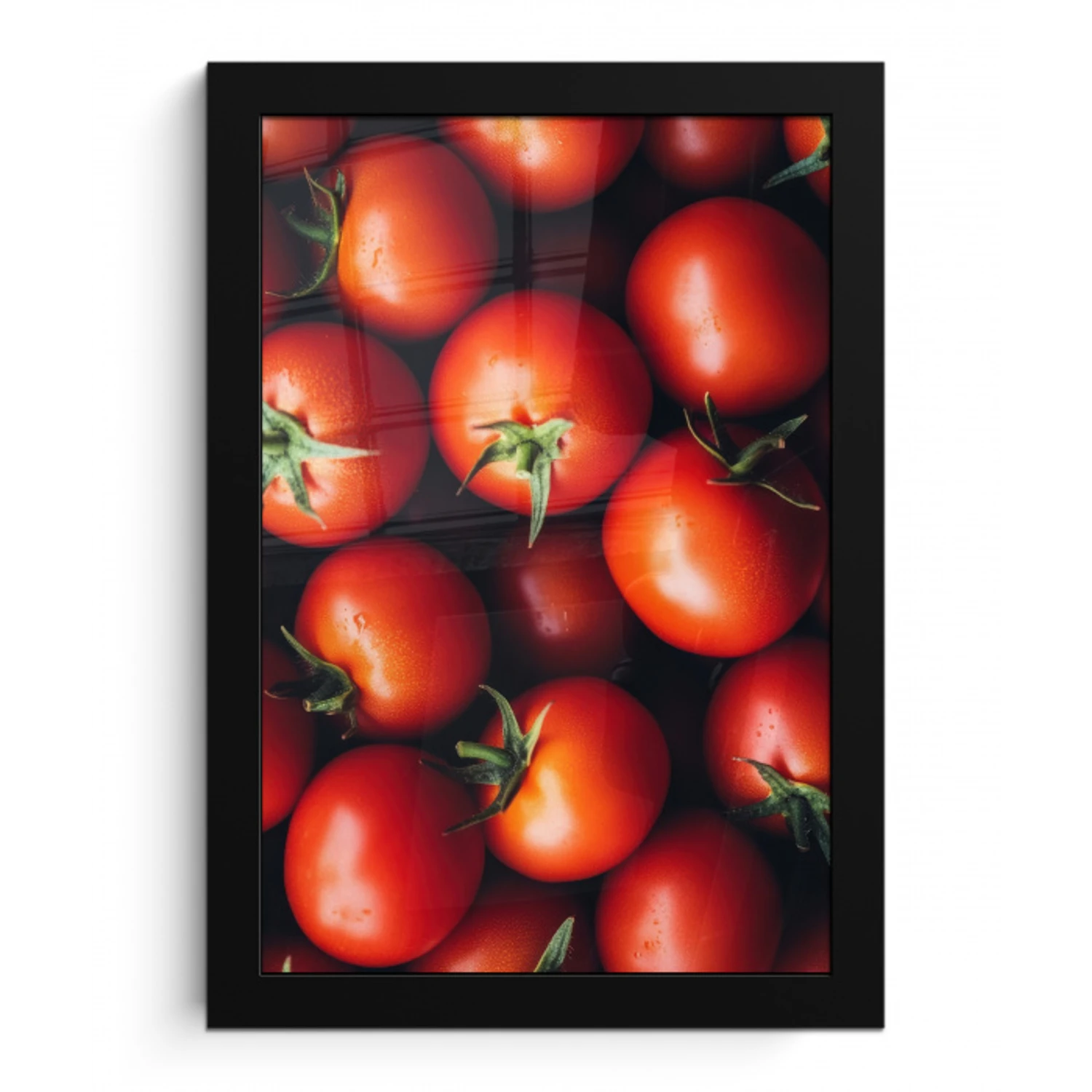 Groente - Rood - Tomaten fotolijst zwart zonder passe partout klein -3d