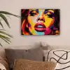 Vrouw - Gezicht - Kleurrijk canvas 2cm klein -sfeer1